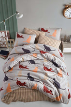 Load image into Gallery viewer, Patterned Salmon Single Bed Duvet Cover Set
