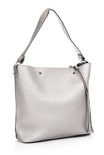 Load image into Gallery viewer, Women&#39;s Fringe Detail Silver Shoulder Bag - budinnar
