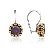 Women's Purple Gemmed Silver Authentic Earrings
