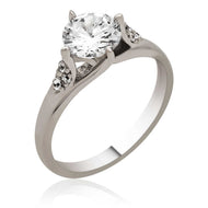 Women's Silver Single Gemstone Ring