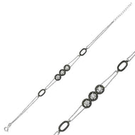 Women's Gemmed Silver Bracelet