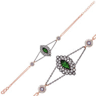 Women's Green Gemmed Authentic Bracelet