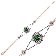 Women's Green Gemmed Authentic Bracelet