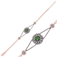 Women's Green Gemmed Authentic Bracelet