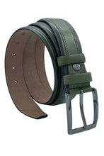 Load image into Gallery viewer, Men&#39;s Patterned Khaki Leather Classic Belt
