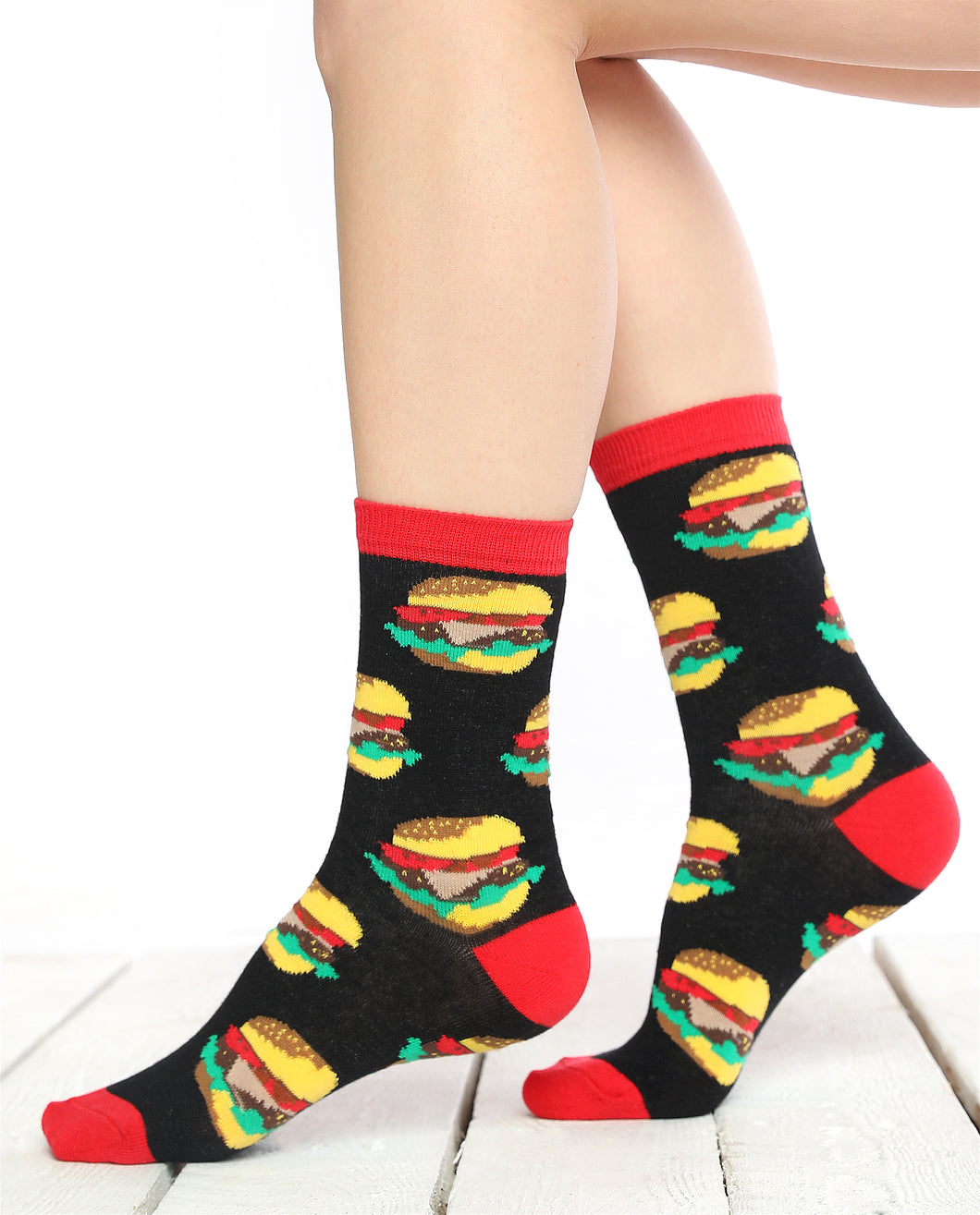 Women's Hamburger Pattern Socket Socks