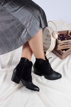 Load image into Gallery viewer, Women&#39;s Black Leather - Swede Boots
