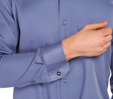 Load image into Gallery viewer, Cufflinks Buttoned Plain Indigo Micro Fabric Slim Fit Shirt
