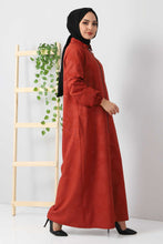 Load image into Gallery viewer, Women&#39;s Tile Red Jacquard Abaya
