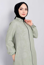 Load image into Gallery viewer, Women&#39;s Mint Green Jacquard Abaya
