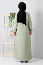 Load image into Gallery viewer, Women&#39;s Mint Green Jacquard Abaya
