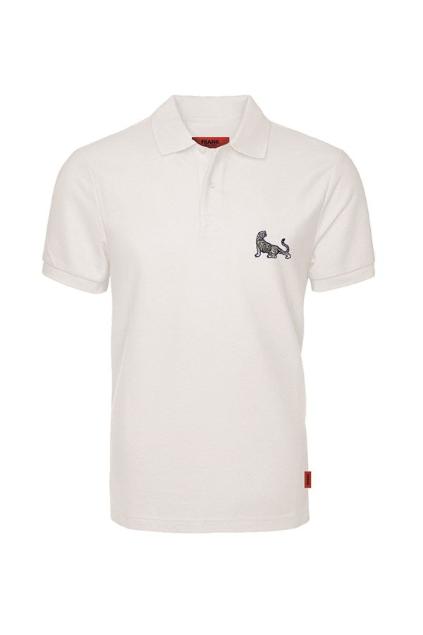 Men's Polo Collar White T-shirt