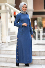 Load image into Gallery viewer, Women&#39;s Dark Blue Long Denim Dress
