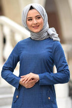 Load image into Gallery viewer, Women&#39;s Dark Blue Long Denim Dress
