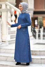 Load image into Gallery viewer, Women&#39;s Dark Blue Long Denim Dress
