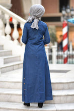 Load image into Gallery viewer, Women&#39;s Dark Blue Long Denim Dress

