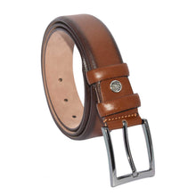 Load image into Gallery viewer, Men&#39;s Plain Brown Leather Classic Belt- 3.5 cm
