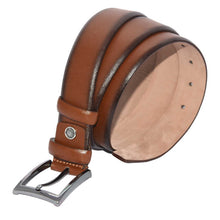 Load image into Gallery viewer, Men&#39;s Plain Brown Leather Classic Belt- 3.5 cm
