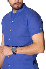 Load image into Gallery viewer, Men&#39;s Short Sleeves Saxe Shirt
