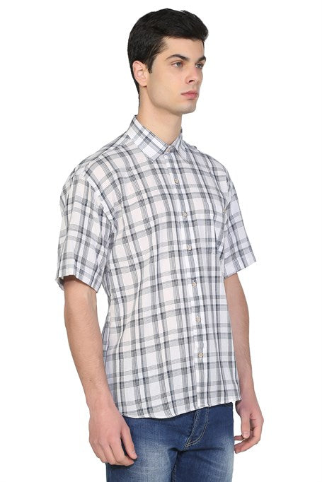 Men's Short Sleeves Plaid Shirt