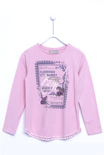 Load image into Gallery viewer, Teen Girl&#39;s Long Sleeves Printed Pink T-shirt
