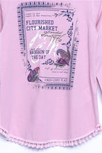 Load image into Gallery viewer, Teen Girl&#39;s Long Sleeves Printed Pink T-shirt
