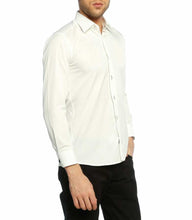 Load image into Gallery viewer, Men&#39;s Cufflinks Buttoned Plain Cream Micro fabric Slim Fit Shirt
