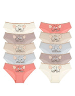 Girl's Printed Mixed Color Panties (10 Pieces)