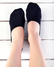 Load image into Gallery viewer, Women&#39;s Navy Blue Bamboo Non-Slip Babette Socks
