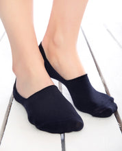 Load image into Gallery viewer, Women&#39;s Navy Blue Bamboo Non-Slip Babette Socks

