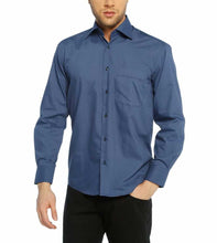 Load image into Gallery viewer, Men&#39;s Classic Cut Long Sleeves Plain Navy Blue Shirt
