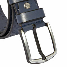 Load image into Gallery viewer, Men&#39;s Patterned Navy Blue Artificial Leather Sport Belt- 4.5 cm
