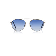 Load image into Gallery viewer, Unisex Blue Lens Metal Sunglasses
