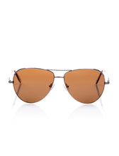 Load image into Gallery viewer, Unisex Brown Lens Metal Frame Sunglasses
