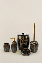 Load image into Gallery viewer, Dark Brown Bath Accessory Set - 5 Pieces
