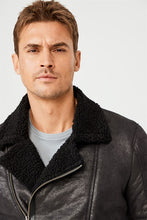 Load image into Gallery viewer, Men&#39;s Mono Collar Wrap Inner Fur Swede Coat
