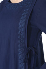 Load image into Gallery viewer, Women&#39;s Embroidered Navy Blue Abaya
