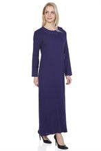 Load image into Gallery viewer, Women&#39;s Embroidered Purple Abaya
