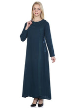 Load image into Gallery viewer, Women&#39;s Embroidered Petrol Green Abaya
