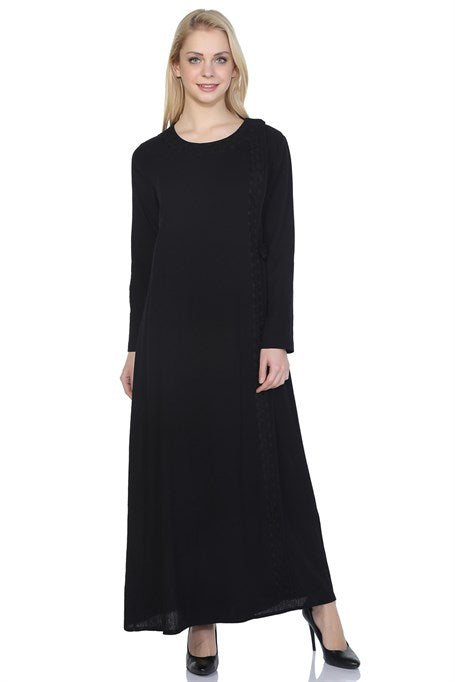 Women's Embroidered Black Abaya