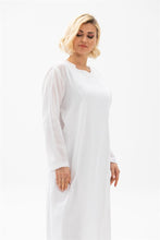 Load image into Gallery viewer, Women&#39;s Embroidered White Abaya
