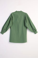 Load image into Gallery viewer, Women&#39;s Pleated Balloon Sleeves Green Tunic
