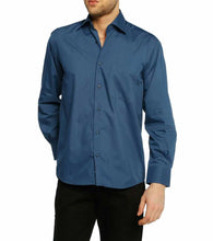 Load image into Gallery viewer, Men&#39;s Classic Cut Long Sleeves Plain Petrol Shirt
