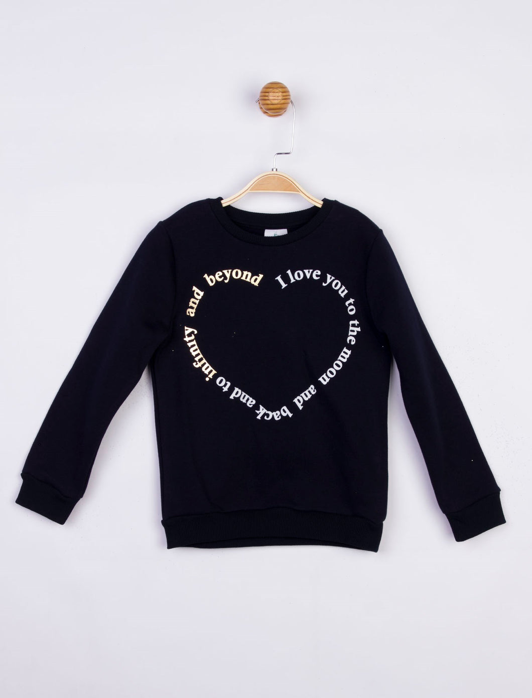 Girl's Printed Black Sweatshirt