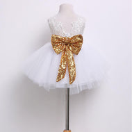6M-10Y Toddler Baby Kid Girls Dress Princess Lace Bow Sequins Wedding  Party Dresses Christening  1st Birthday Dress