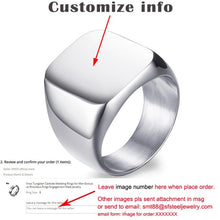 Load image into Gallery viewer, Vnox Retro Initials Signet Ring for Men 18mm Bulky Heavy Stamp Male Band Stainless Steel Letters Custom Jewelry Gift for Him
