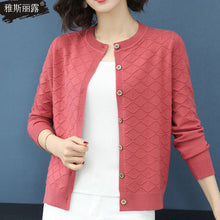 Load image into Gallery viewer, New Spring 2020 Women Knitted Cardigan Sweater Casual Single Breasted Coat Female Thin Knitted Jacket Elegant Pink Yellow
