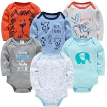 Load image into Gallery viewer, Kavkas Baby Boys Girls Bodysuit 6 PCS 3 PCS Long Sleeve 100% Cotton Baby Clothes 0-12 months Newborn body bebe Jumpsuit Clothing
