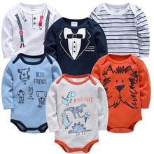 Load image into Gallery viewer, Kavkas Baby Boys Girls Bodysuit 6 PCS 3 PCS Long Sleeve 100% Cotton Baby Clothes 0-12 months Newborn body bebe Jumpsuit Clothing
