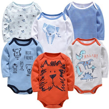 Load image into Gallery viewer, Kavkas Baby Boys Girls Bodysuit 6 PCS 3 PCS Long Sleeve 100% Cotton Baby Clothes 0-12 months Newborn body bebe Jumpsuit Clothing
